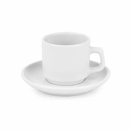 [M-UTEN0502] Taza Para Cafe Con Plato De Porcelana 3 Oz 90 Cc Di Vitto