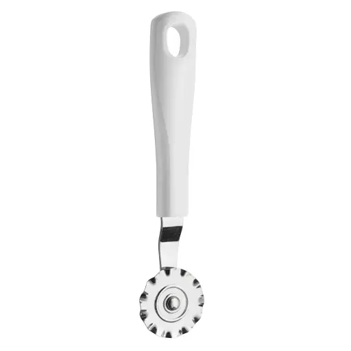 [M-UTEN0589] Corta Masa Ondulado Mango De Plástico Blanco Ghidini