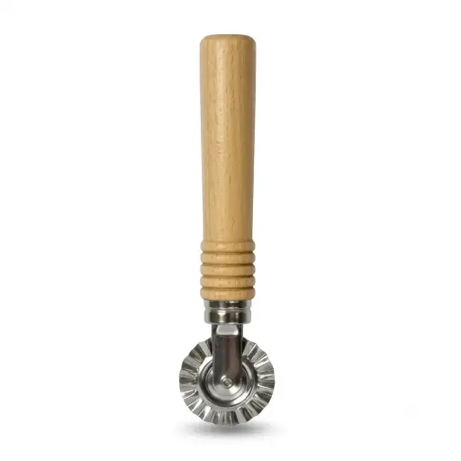 [M-UTEN0590] Corta Masa Zig Zag Mango De Madera Ghidini