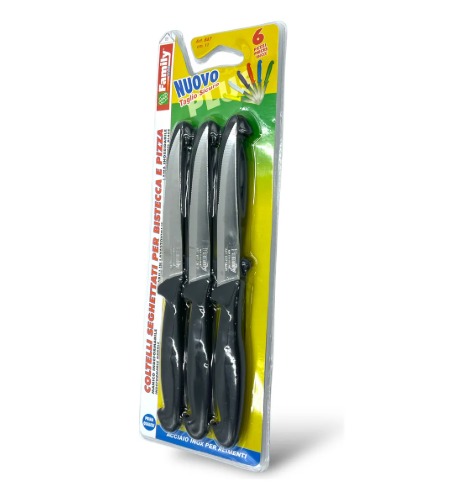 [M-UTEN0716] Set De 6 Cuchillos Para Bistec Y Pizza De Acero Inoxidable Family Inox