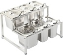 ORGANIZADOR 6 BANDEJAS CON TAPA Y CUCHARONES DE ACERO INOXIDABLE 26X35.6X36CM IMARCA