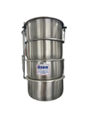 SET DE 4 OLLAS APILABLE DE ACERO INOXIDABLE CON SUJETADOR PIMAK
