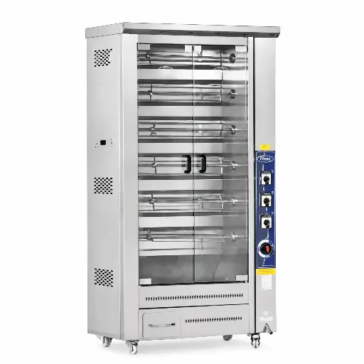 [M-UTEN1193] Asador De 24 Pollos A Gas En Acero Inoxidable 90x60x190Cm Pimak