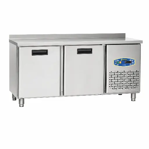 [M-UTEN1196] Mesa Refrigerada De Pared 2 Puertas De Acero Inoxidable 150x60x85Cm 295L Pimak