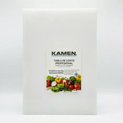 [M-UTEN1534] Tabla Para Picar Profesional Blanca De Polietileno De Alta Densidad (Hdpe) 65X45X1,27 Cm. Kamen