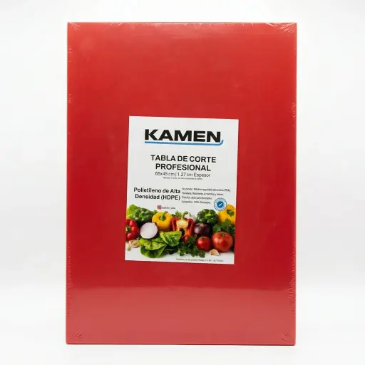 [M-UTEN1536] Tabla Para Picar Profesional Roja De Polietileno De Alta Densidad (Hdpe) 65X45X1,27 Cm. Kamen