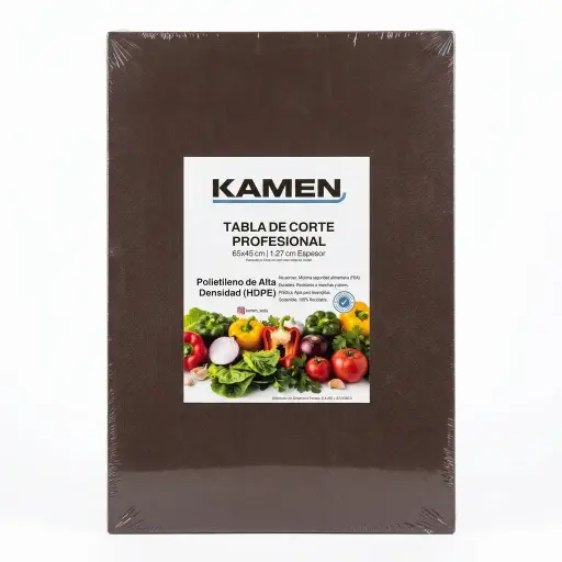 [M-UTEN1539] Tabla Para Picar Profesional Marrón De Polietileno De Alta Densidad (Hdpe) 65X45X1,27 Cm. Kamen
