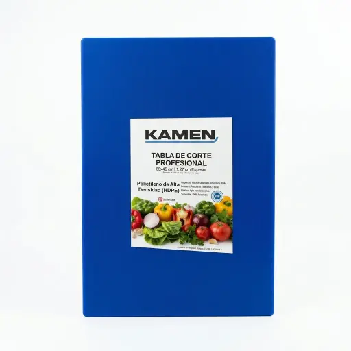 [M-UTEN1538] Tabla Para Picar Profesional Azul De Polietileno De Alta Densidad (Hdpe) 65X45X1,27 Cm. Kamen
